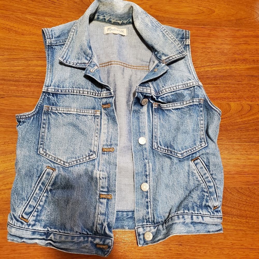 Madewell Light Blue Denim Vest